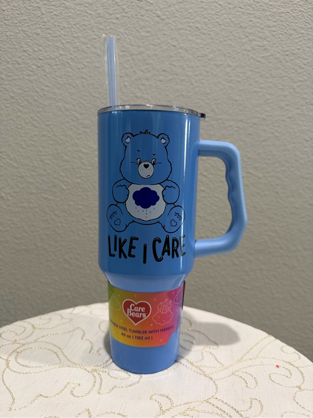 NEW Silver Buffalo Care Bears Grumpy Bear 40oz Stainless Steel Tumbler Cup